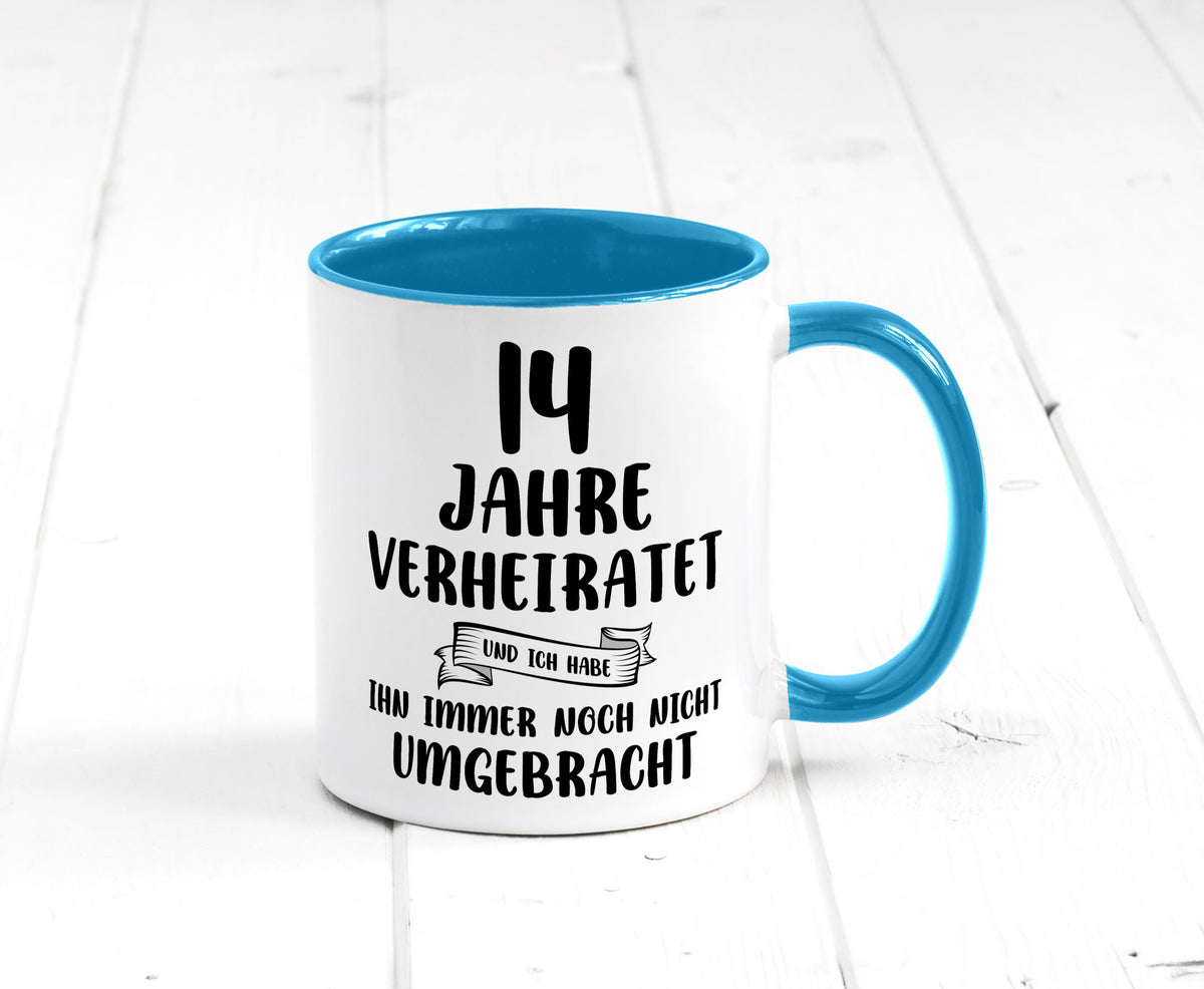 14 Jahre Verheiratet, immer noch am Leben! lustig Humor Geschenkidee Geschenk Tasse