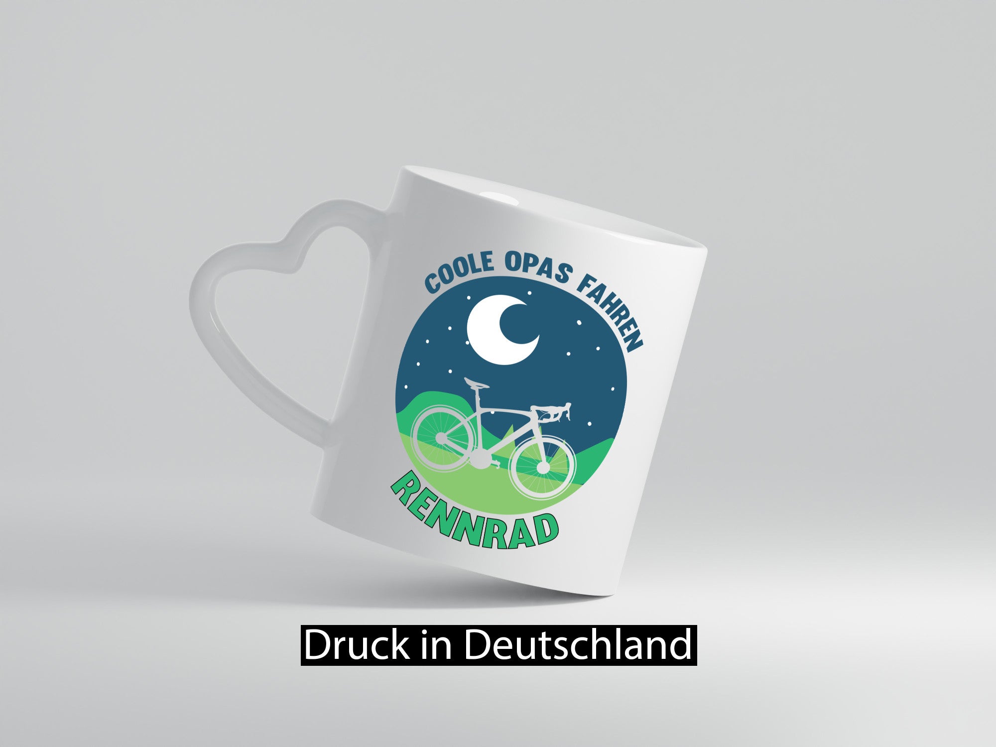 Coole Opas fahren Rennrad | Mond Landschaft Geschenk Familie Geschenkidee