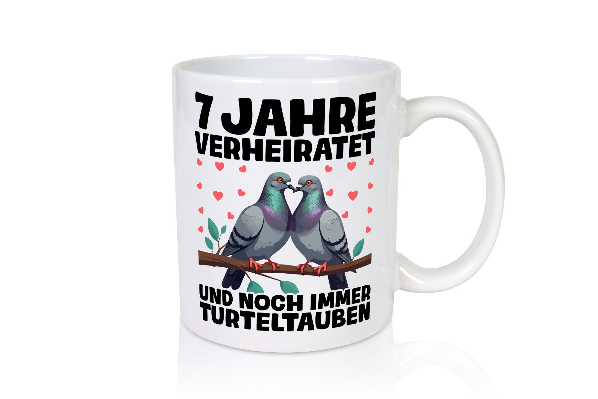7 Jahre verheiratet | Turteltauben Ehe Ehepaar Geschenkidee Humor Tasse