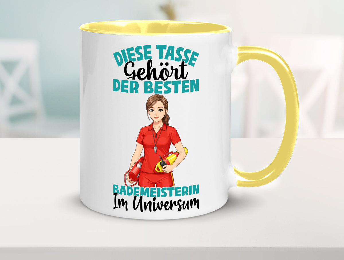 Im Universum: Bademeisterin | Schwimmmeisterin Geschenk Humor Geschenkidee Tasse