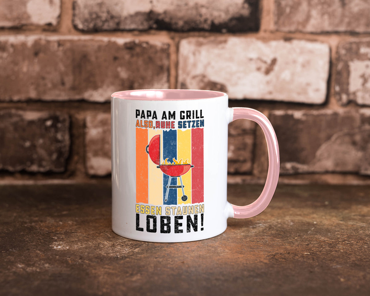 Papa am Grill | Grillmeister BBQ Grillabend v2 Geschenkidee Humor Tasse