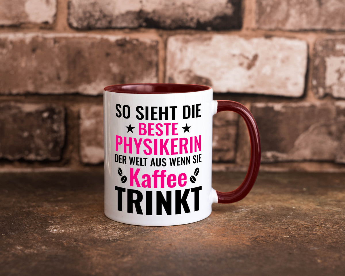 Kaffee trinkt: Physikerin | Physik Geschenk Humor Geschenkidee lustiger Spruch Tasse