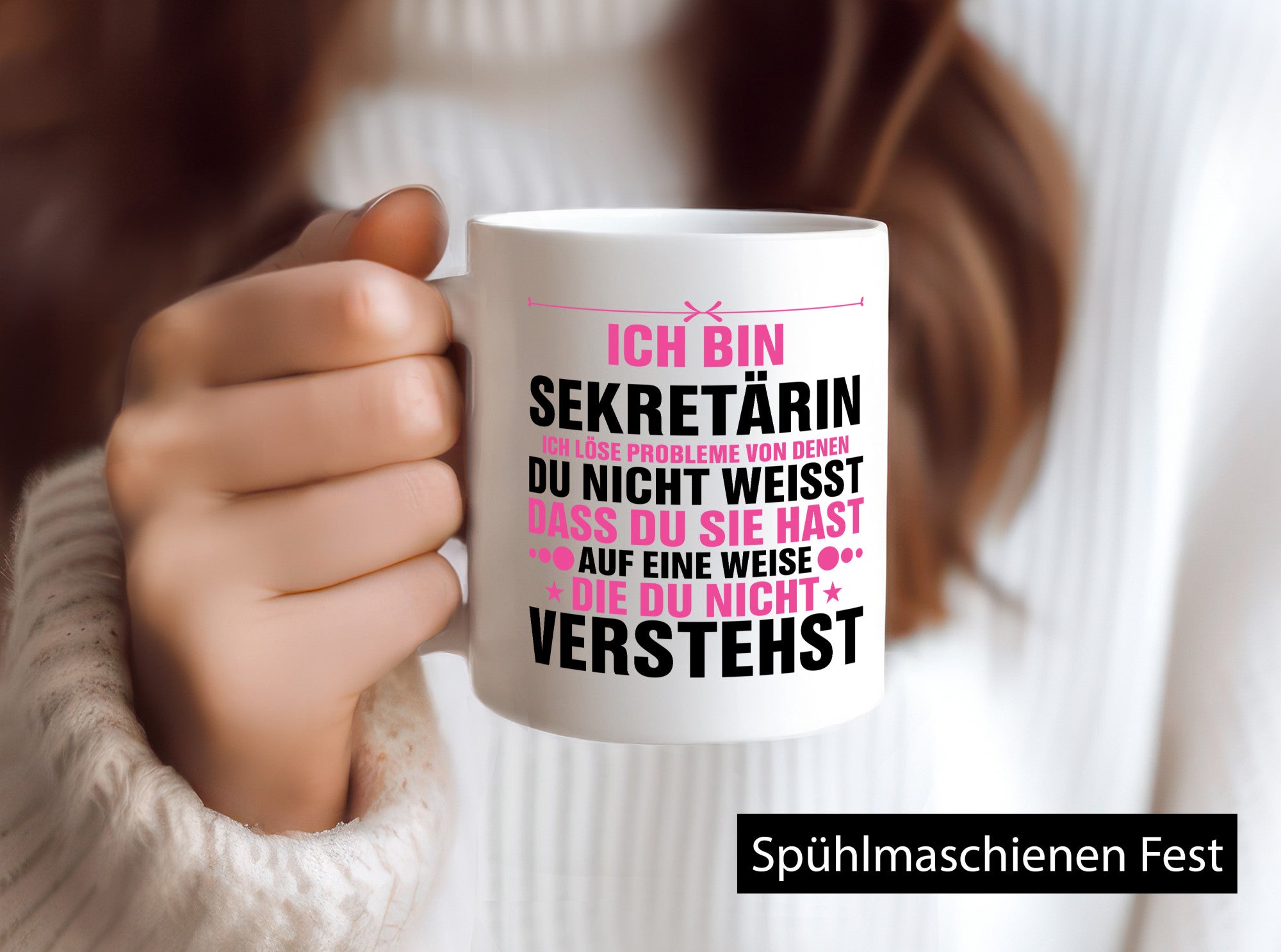 Löse Probleme: Sekretärin | Büro v2 Geschenkidee Arbeit Kollegen Humor Tasse