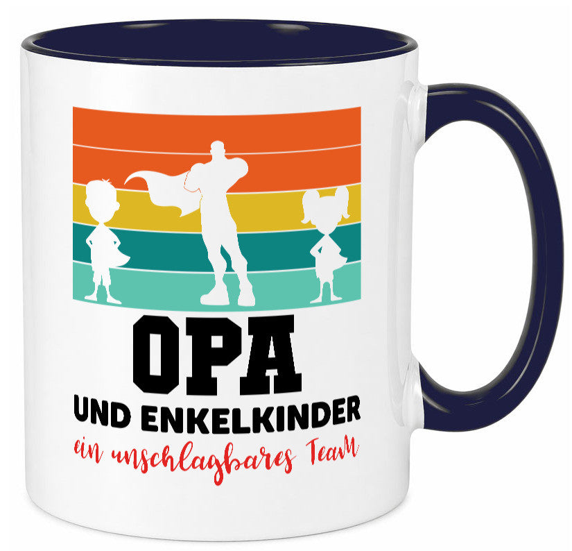 Opa und Enkelkinder ein unschlagbares Team Geschenkidee Familie Humor Tasse