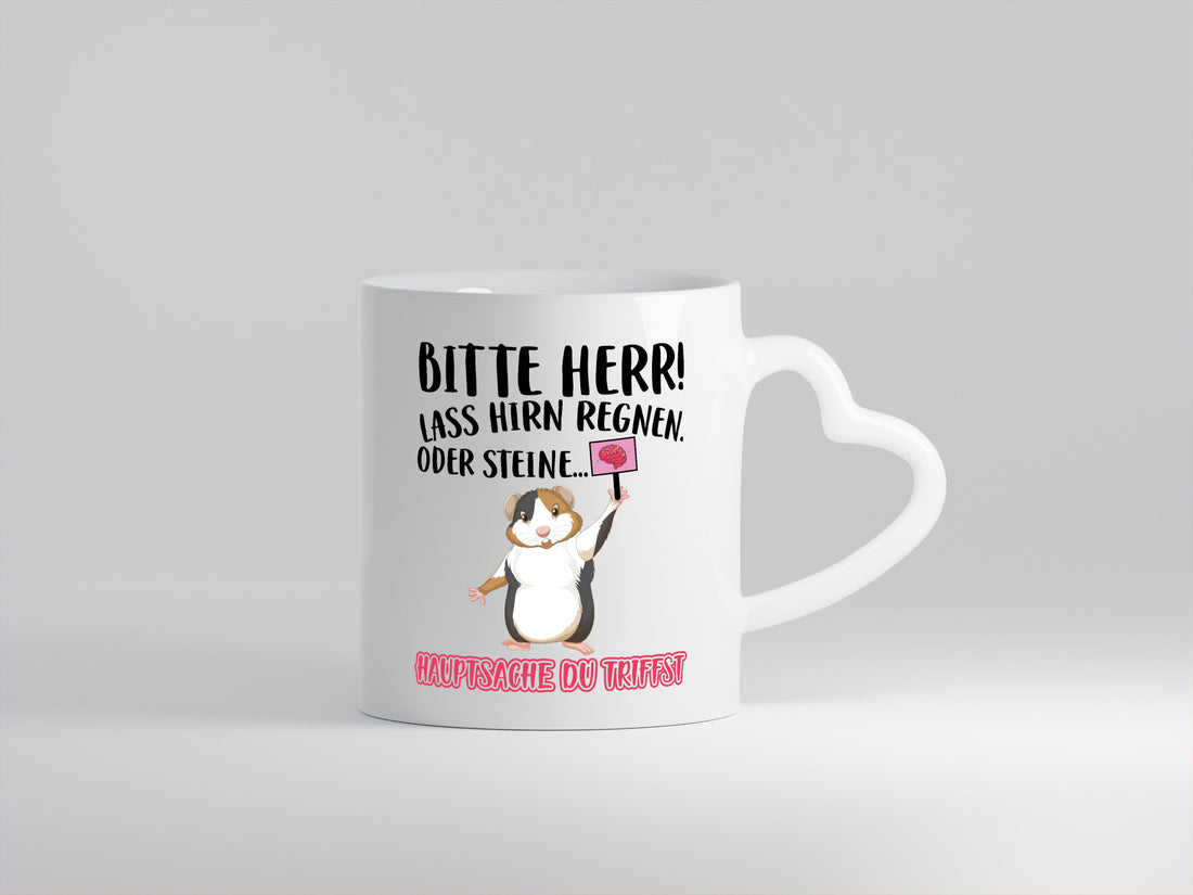 Lass Hirn regnen | Meerschweinchen Tasse Sarkasmus lustiger Spruch Geschenk