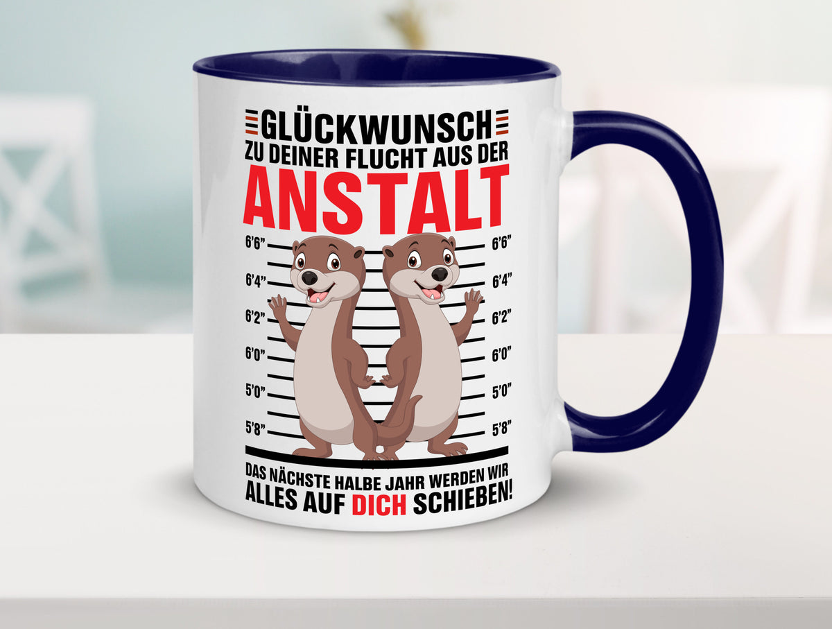 Glückwunch zur Flucht | Jobwechsel Arbeitskollegen Geschenk Arbeit Kollegen Tasse