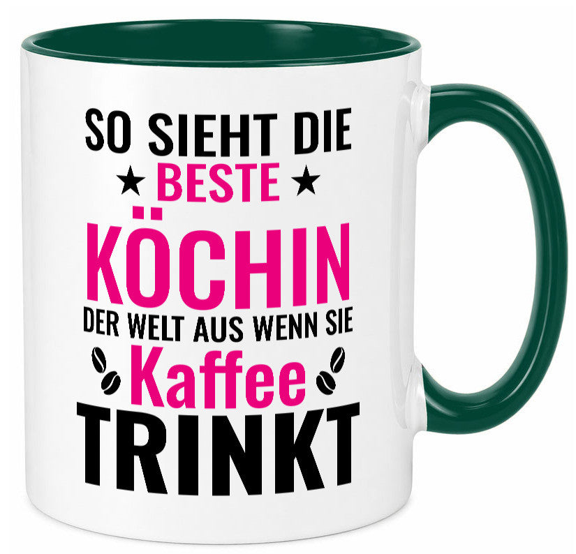 Kaffee trinkt: Köchin | Chefköchin Chefkoch Humor Arbeit Kollegen Büro Tasse