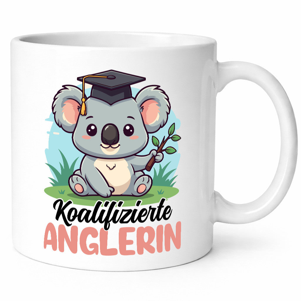 Koalifizierte Anglerin | Angeln Fischerin Humor Geschenkidee Tasse