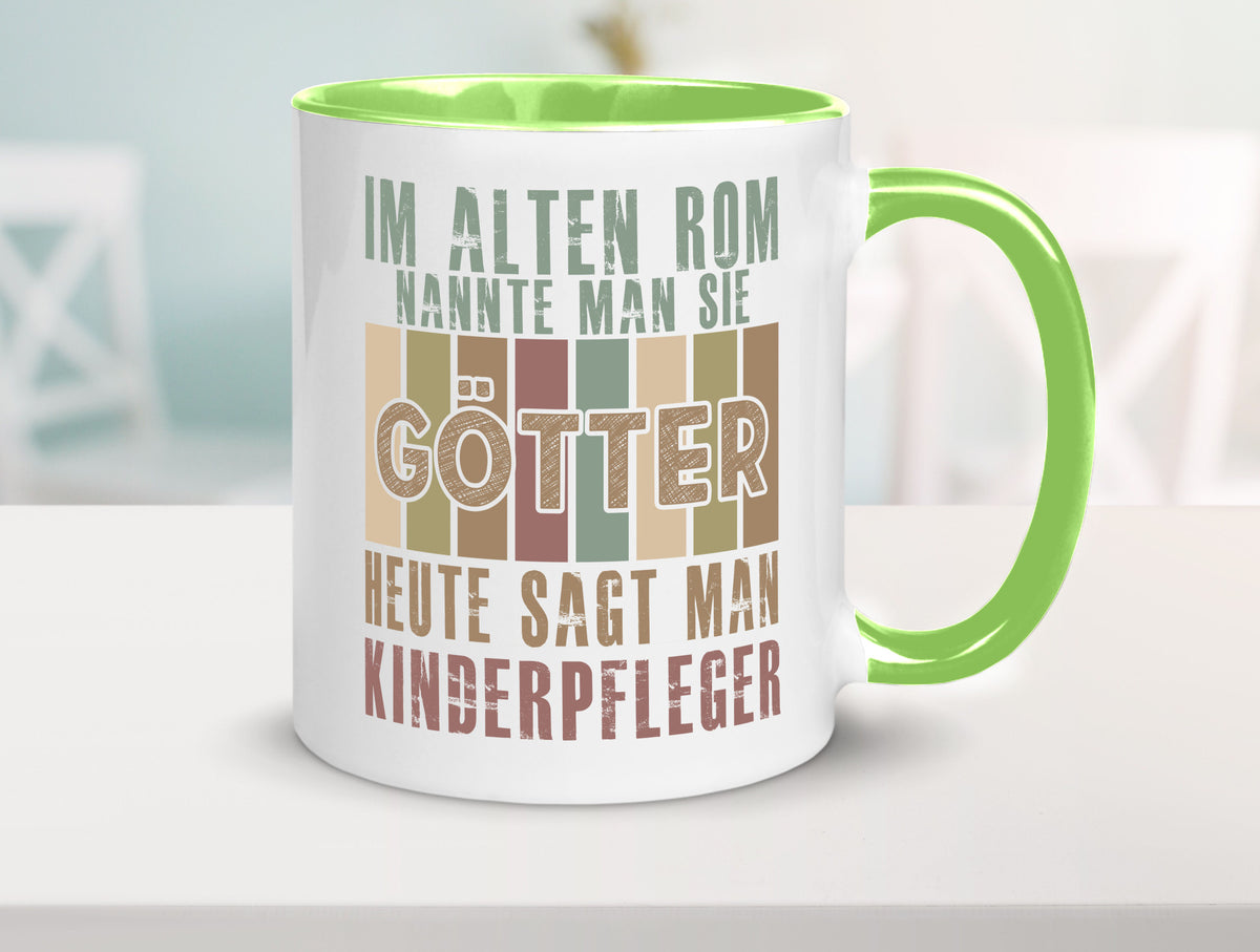 Heute sagt man: Kinderpfleger | Pfleger Kinder lustig Humor Geschenkidee Tasse