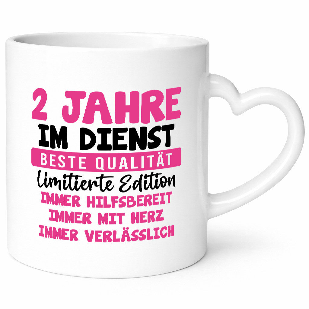 2 Jahre im Dienst | Jubiläum Arbeit v10 lustig Kollegen Büro Geschenk Tasse
