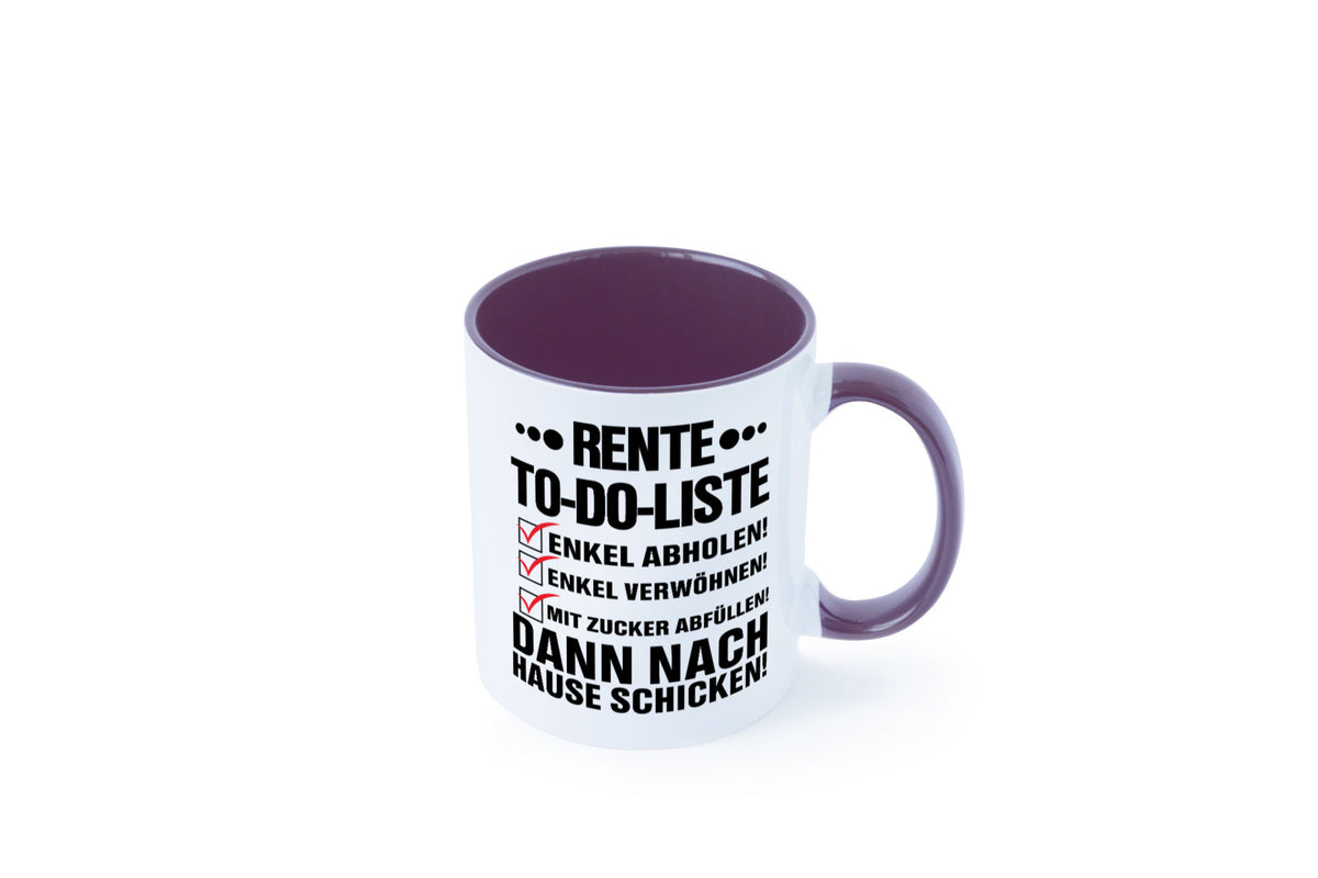 Rente To-Do-Liste | Rentner Tasse Enkel verwöhnen Geschenk Ruhestand Jubiläum