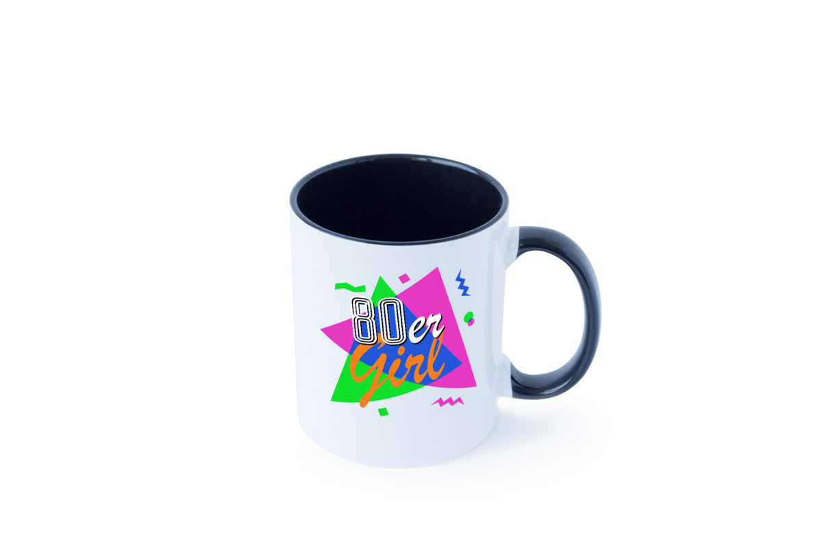 80er Girl - Jahre bunt + verrückt retro Humor Geschenkidee Tasse