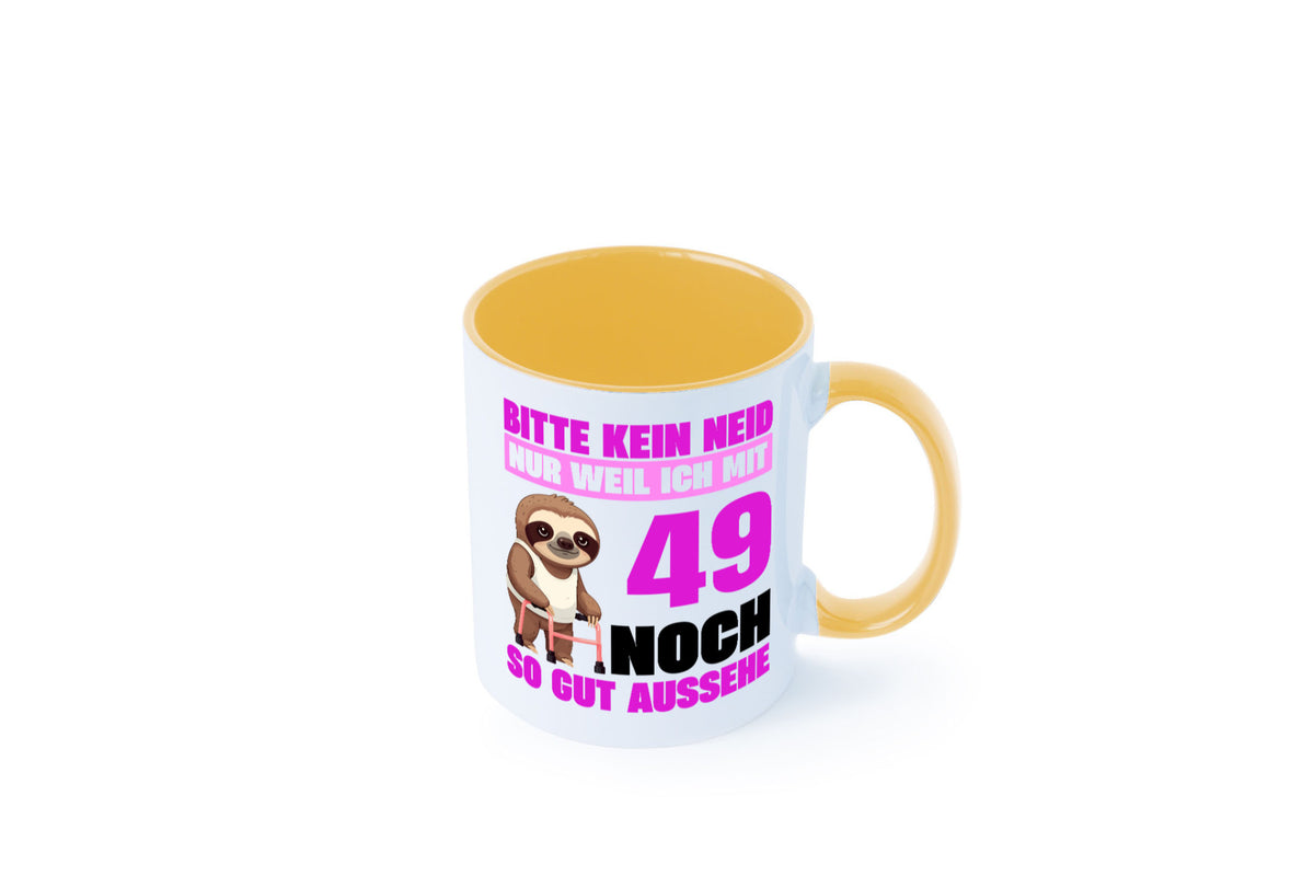 49. Geburtstag | Bitte kein neid Faultier 49 Jahre Humor Geschenkidee Tasse