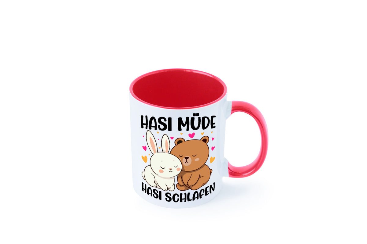 Hasi Müde | schlafen Kaninchen Häschen v2 lustiger Spruch Geschenk Humor Tasse
