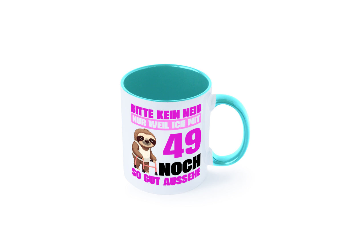 49. Geburtstag | Bitte kein neid Faultier 49 Jahre Humor Geschenkidee Tasse
