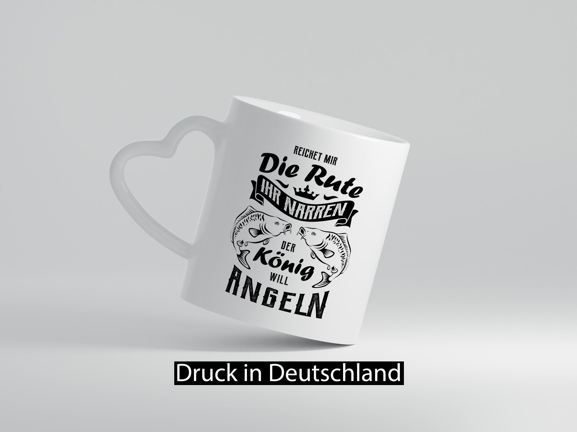 Reichet die Rute der König will Angeln - Karpfen Geschenkidee Humor Tasse