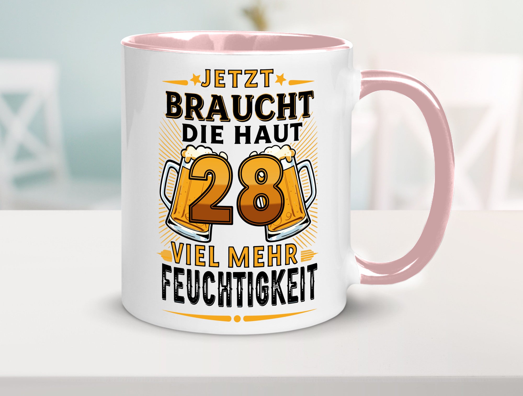 28 braucht die haut mehr Feuchtigkeit | 28. Geburtstag Humor Geschenkidee Tasse