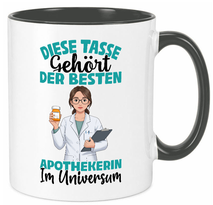 Im Universum: Apothekerin | Apotheke Pharmazie lustiger Spruch Geschenk Humor Tasse