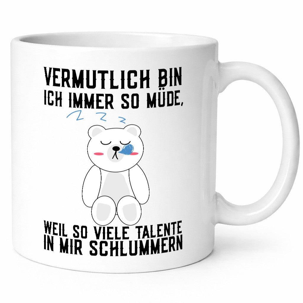 Viele Talente schlummern | schlafender Bär Superman Held lustiger Spruch