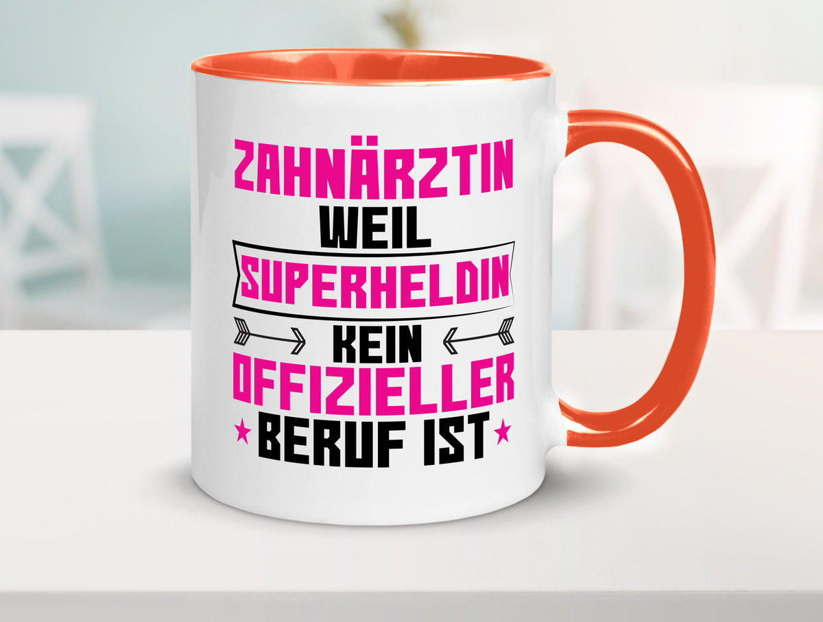 Superheldin Zahnärztin | Zahnmedizin Beruf Geschenkidee Arbeit Kollegen Büro Tasse