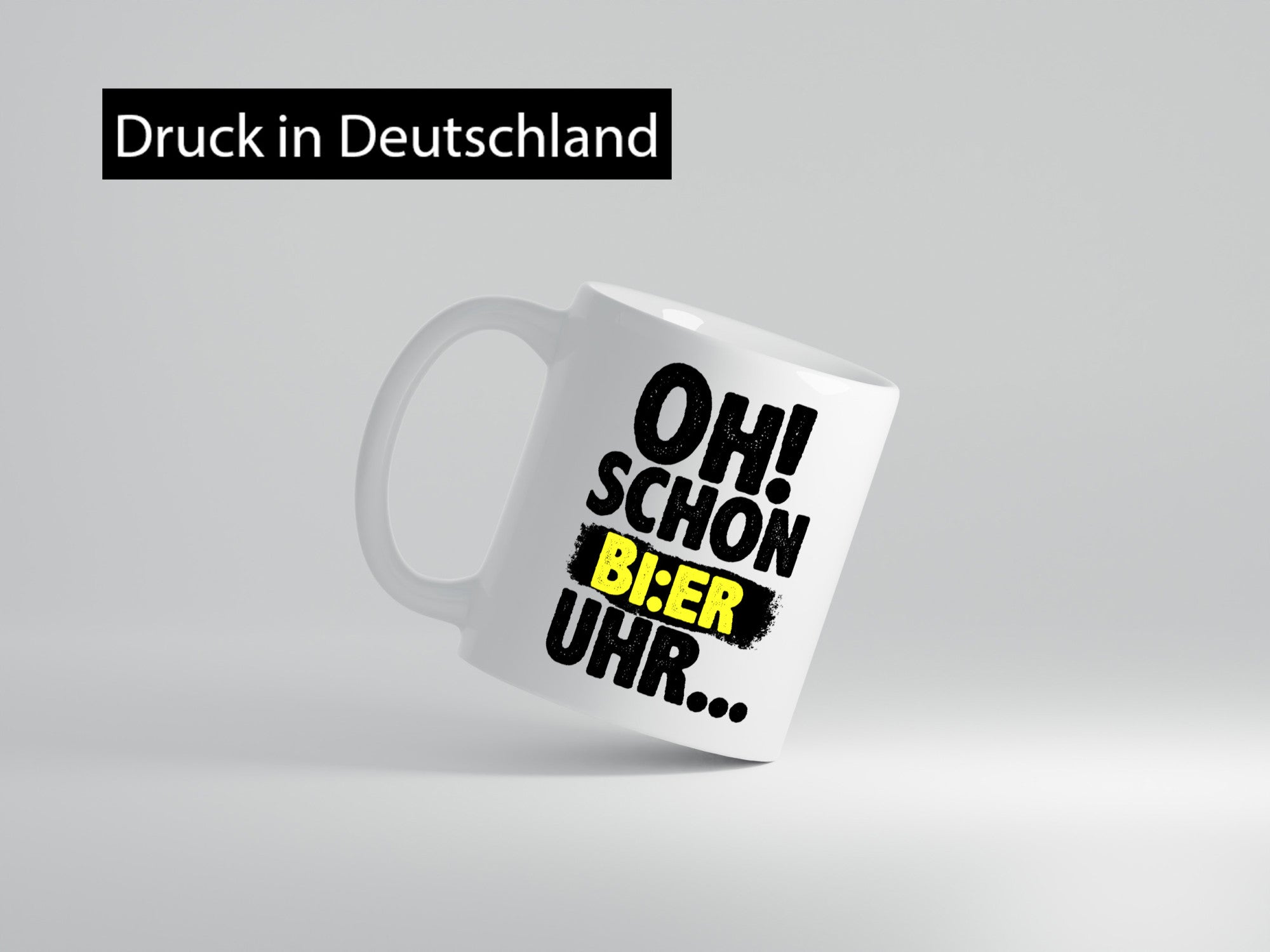 Oh! schon Bier Uhr | Männer Humor lustiger Spruch Geschenk Geschenkidee Tasse