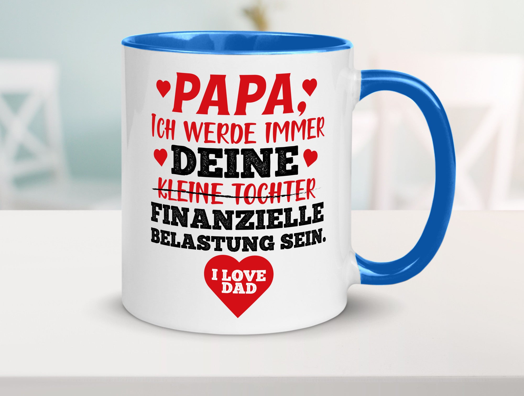 Finanzielle Belastung lustiger Spruch Geschenk Humor Geschenkidee Tasse