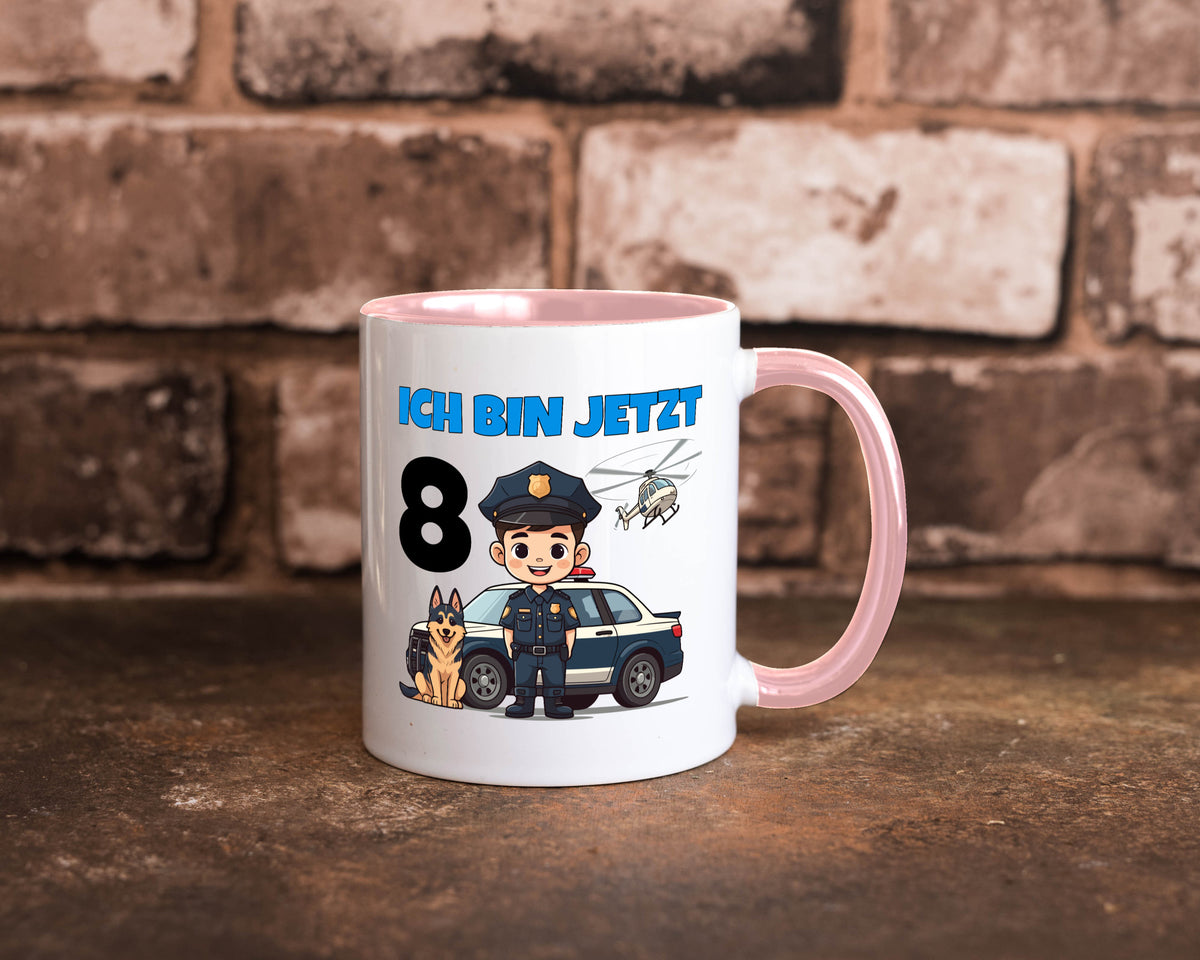 8. Geburtstag | 8 Jahre Polizei Kind Polizeiauto lustig Geschenkidee Geschenk Tasse