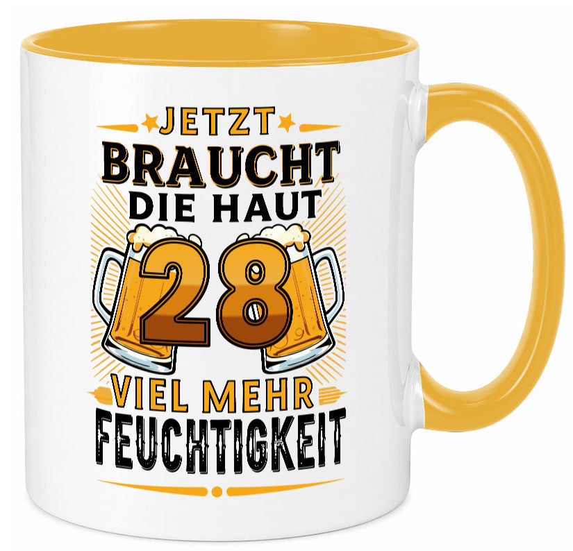28 braucht die haut mehr Feuchtigkeit | 28. Geburtstag Humor Geschenkidee Tasse