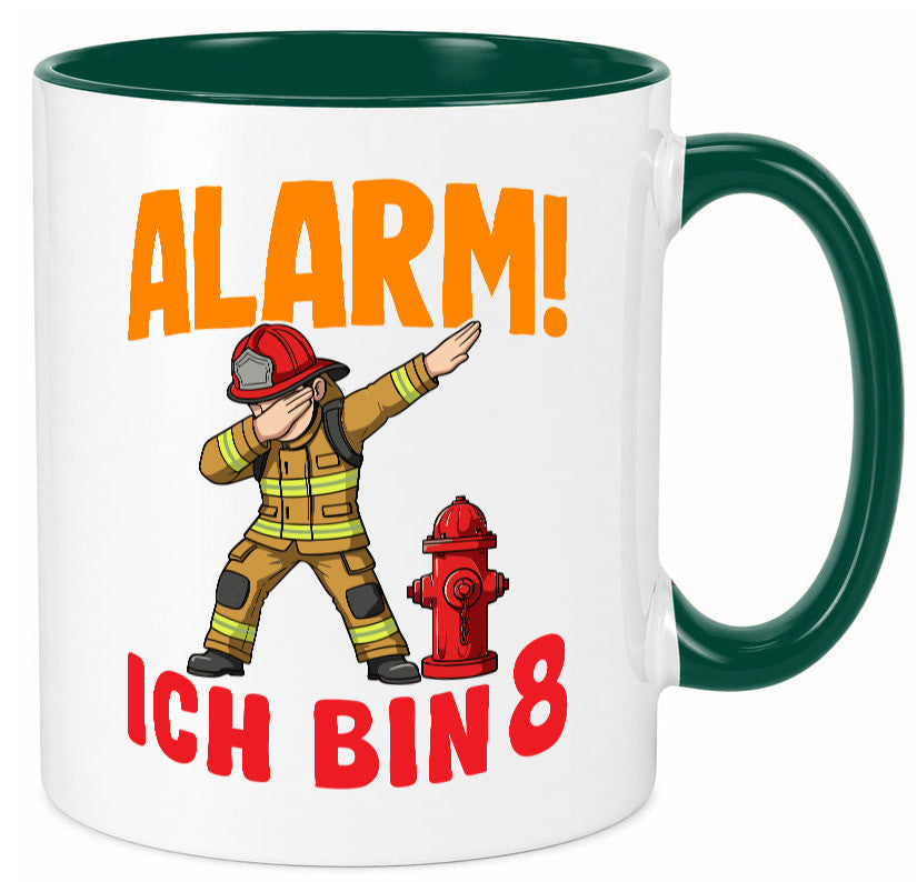 8. Geburtstag | 8 Jahre Feuerwehr Junge lustig Geschenkidee Geschenk Tasse