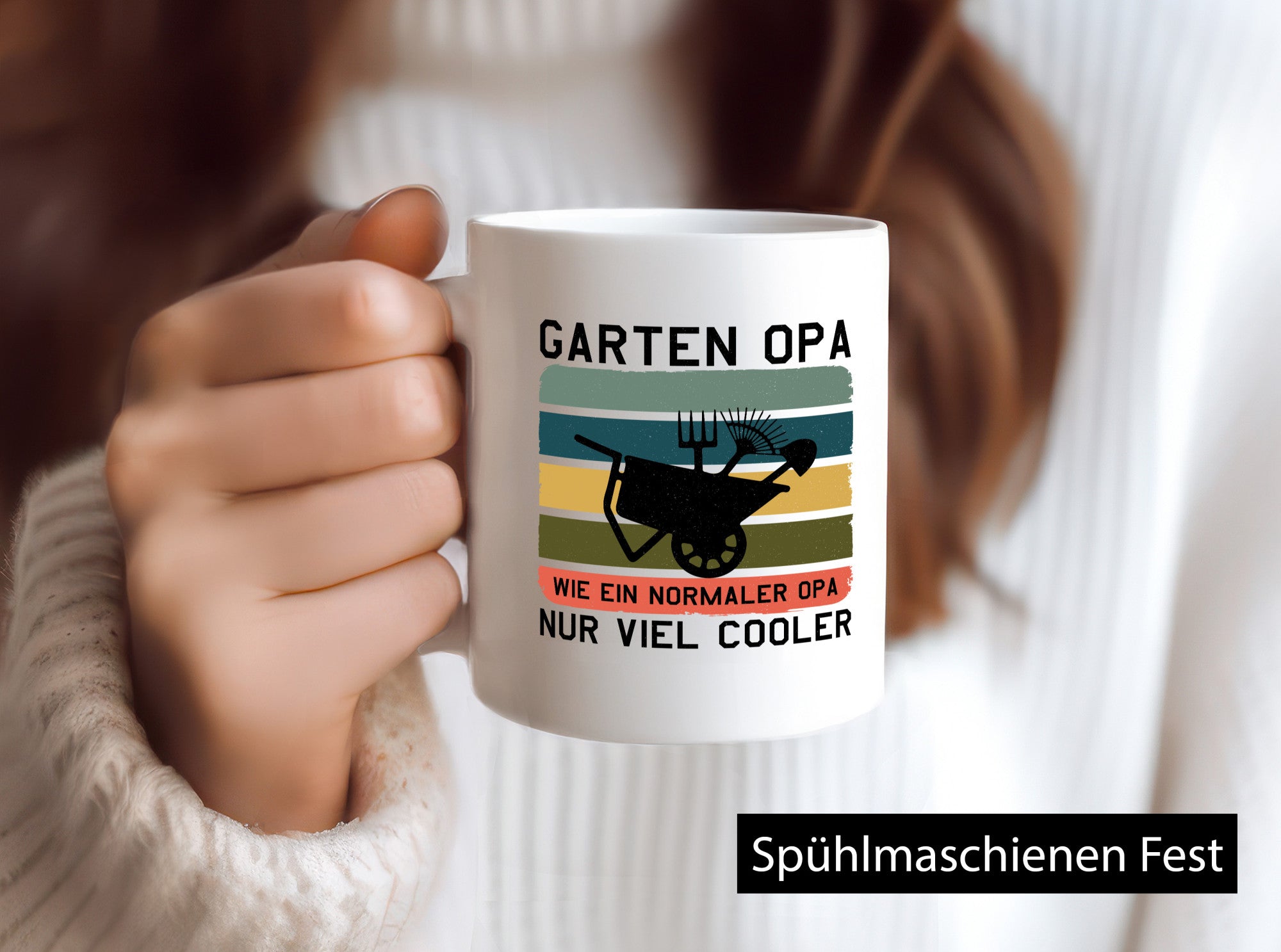 Garten Opa, viel cooler | Schubkarre Humor Familie Geschenkidee Tasse