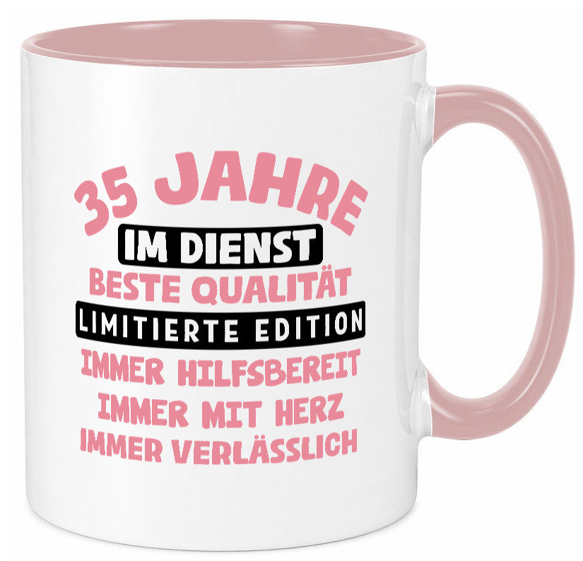 35 Jahre im Dienst | Jubiläum Arbeit v11 lustig Kollegen Büro Geschenk Tasse
