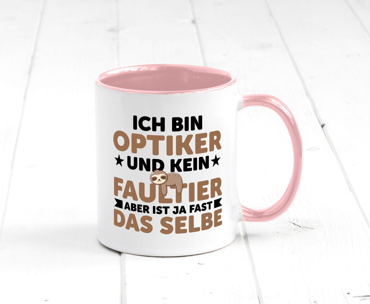 Ich bin kein Faultier: Optiker | Augenoptiker v2 lustiger Spruch Geschenk Tasse