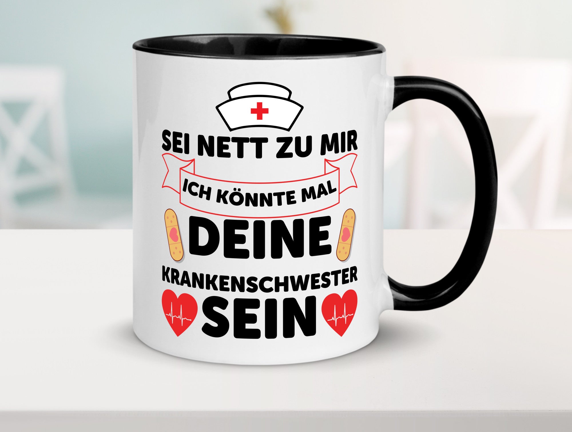 Ich könnte deine Krankenschwester sein | Pflegekraft Geschenkidee Humor Tasse
