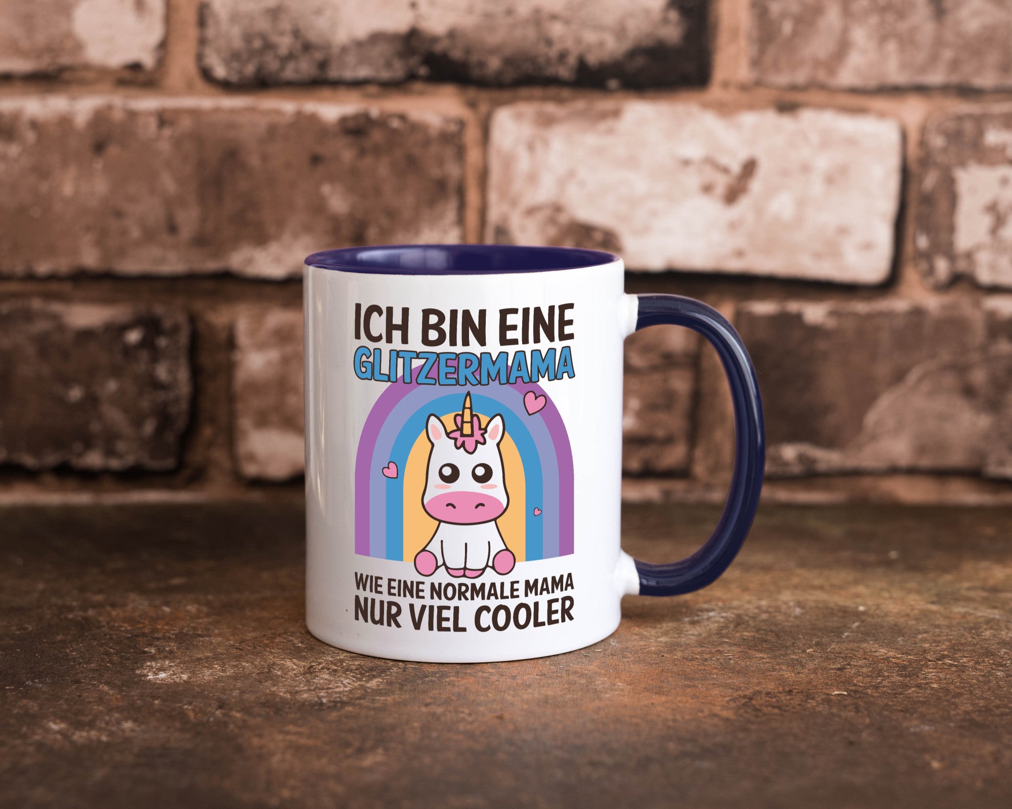 Glitzermama, wie normal, nur cooler | Einhorn Geschenkidee Familie Humor Tasse