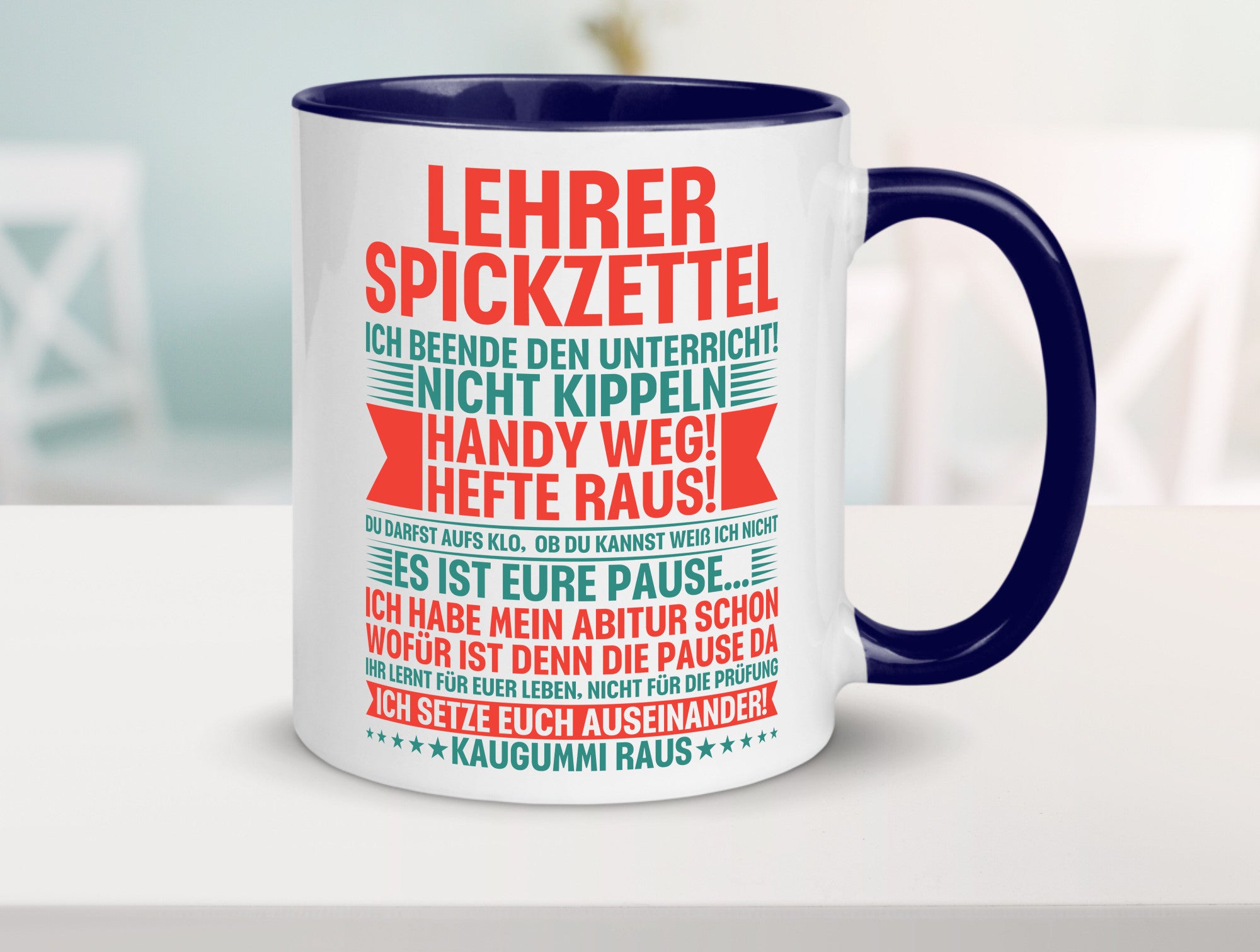 Lehrer Spickzettel | Beruf Tasse lustiger Spruch vl4 lustig Arbeit Kollegen
