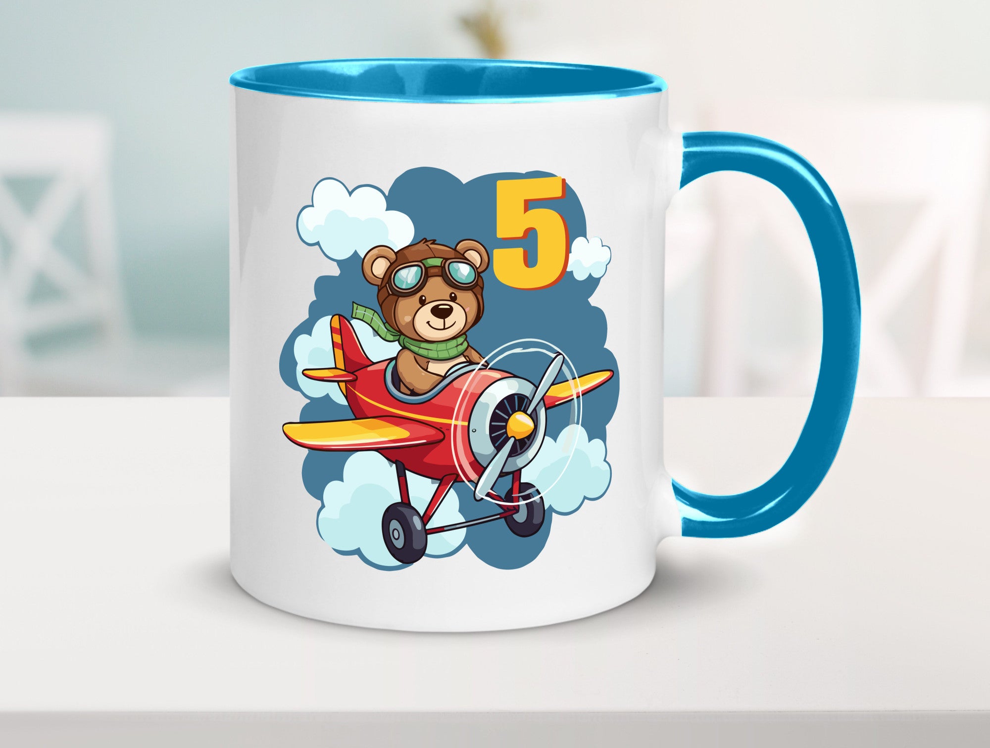 5. Geburtstag | 5 Jahre Kinder Pilot Flugzeug Geschenkidee Humor Tasse