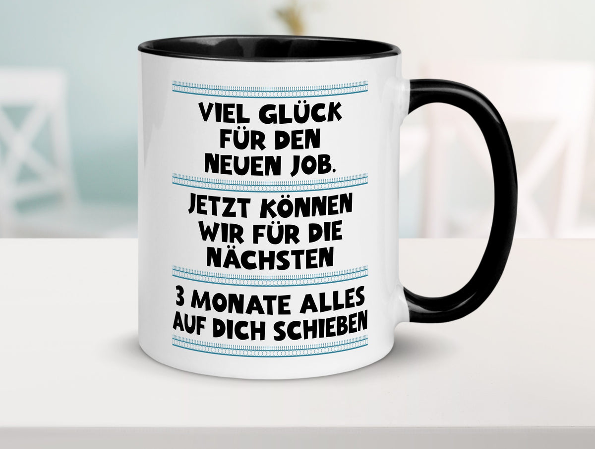 Vile glück mit dem neuen Job | Neuling Arbeit Geschenk Kollegen Büro lustiger Tasse