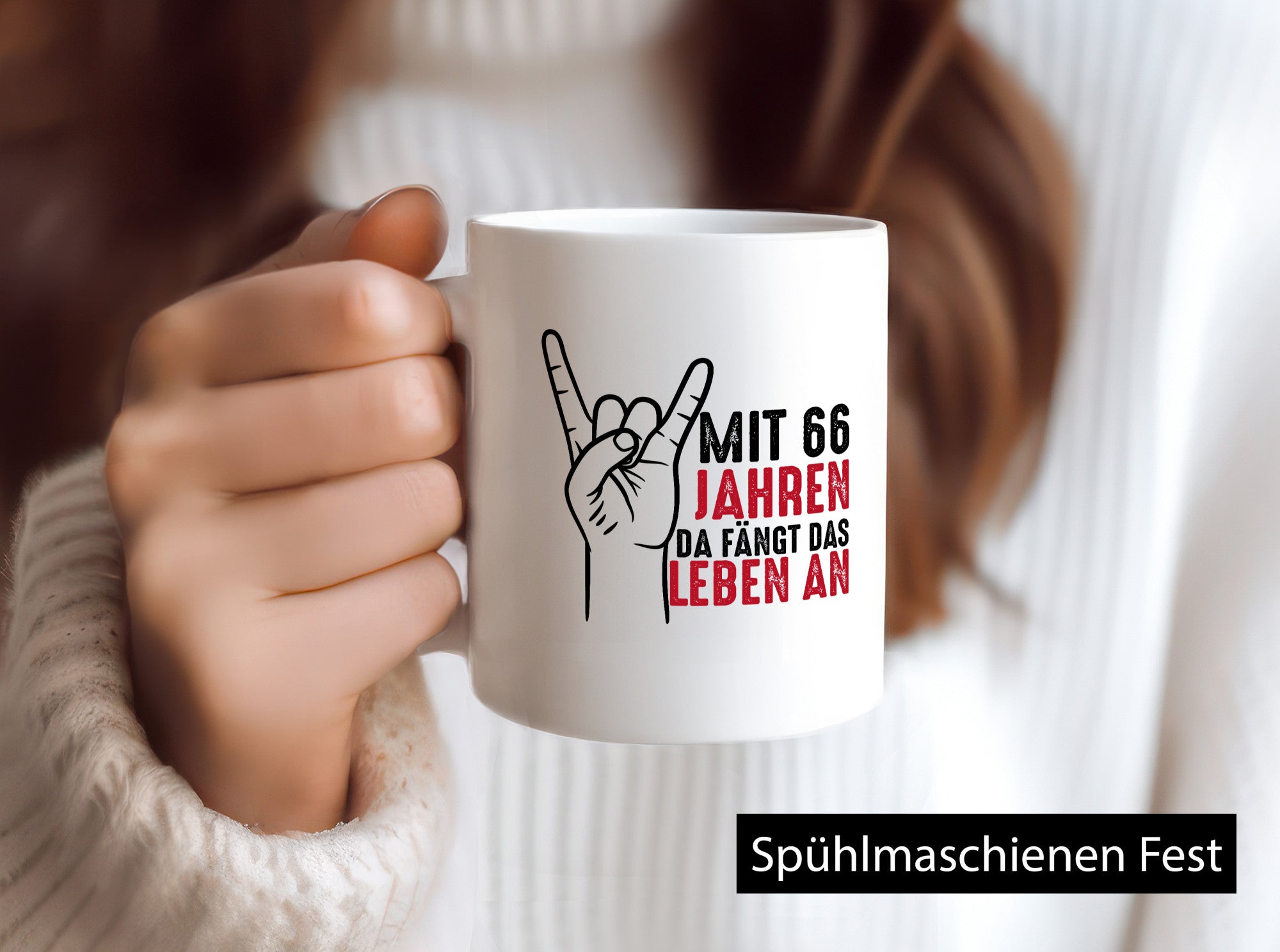 66. Geburtstag | mit 66 fängt das leben an. Jahre Geschenkidee Humor Tasse