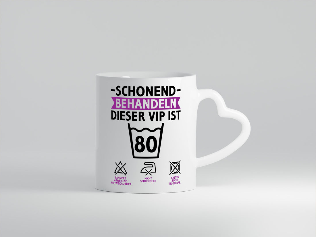 80 Geburtstag | schonend behandeln Jahre v2 Geschenkidee Humor Tasse