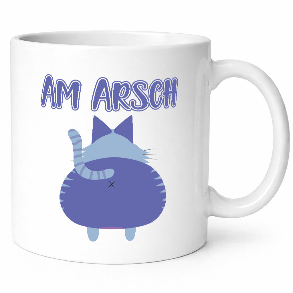 Am Arsch | Katzenmotiv Tasse Kollege Katzenbesitzer Geschenkidee Arbeit
