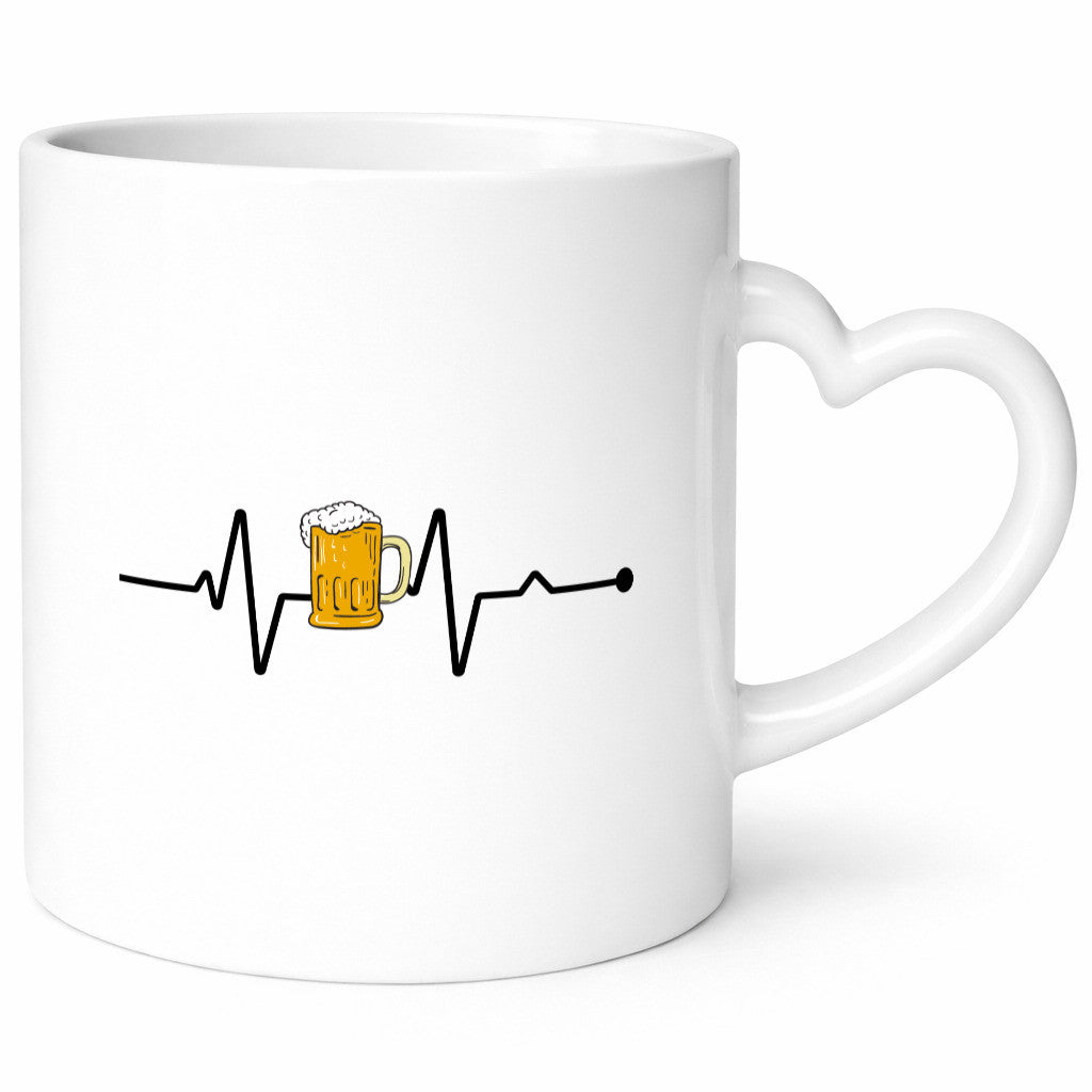 Bier Herzschlag | Motiv Biertrinker Bierkrug Pils Humor Geschenkidee Tasse