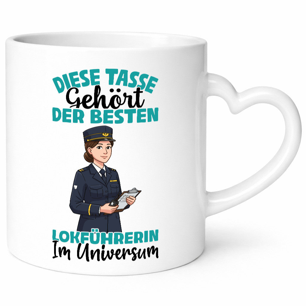 Im Universum: Lokführerin | Zug Beruf lustig Arbeit Kollegen Büro Geschenk Tasse