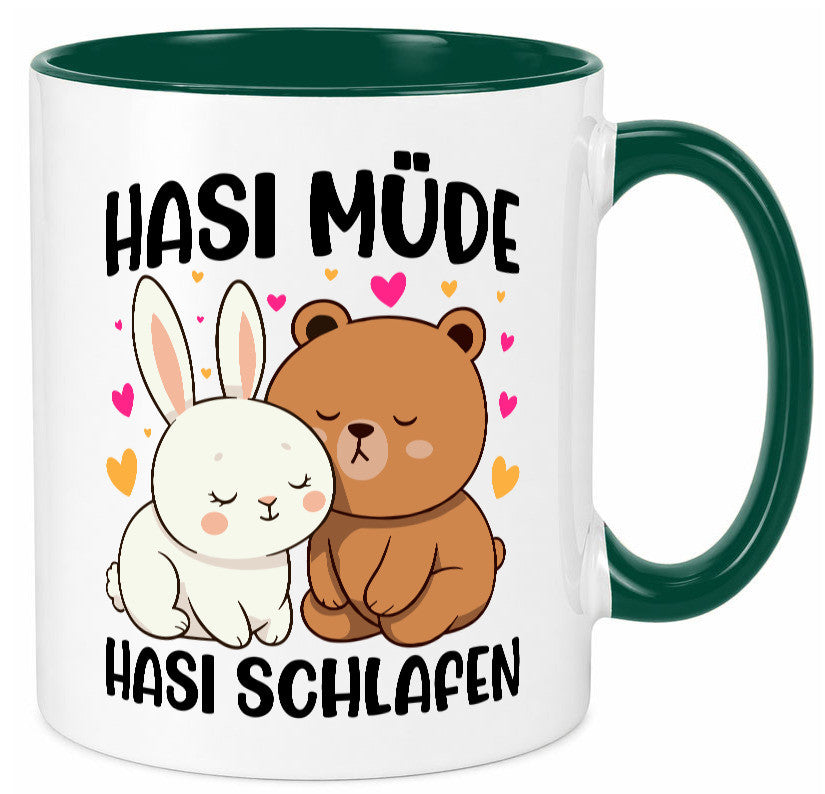 Hasi Müde | schlafen Kaninchen Häschen v2 lustiger Spruch Geschenk Humor Tasse