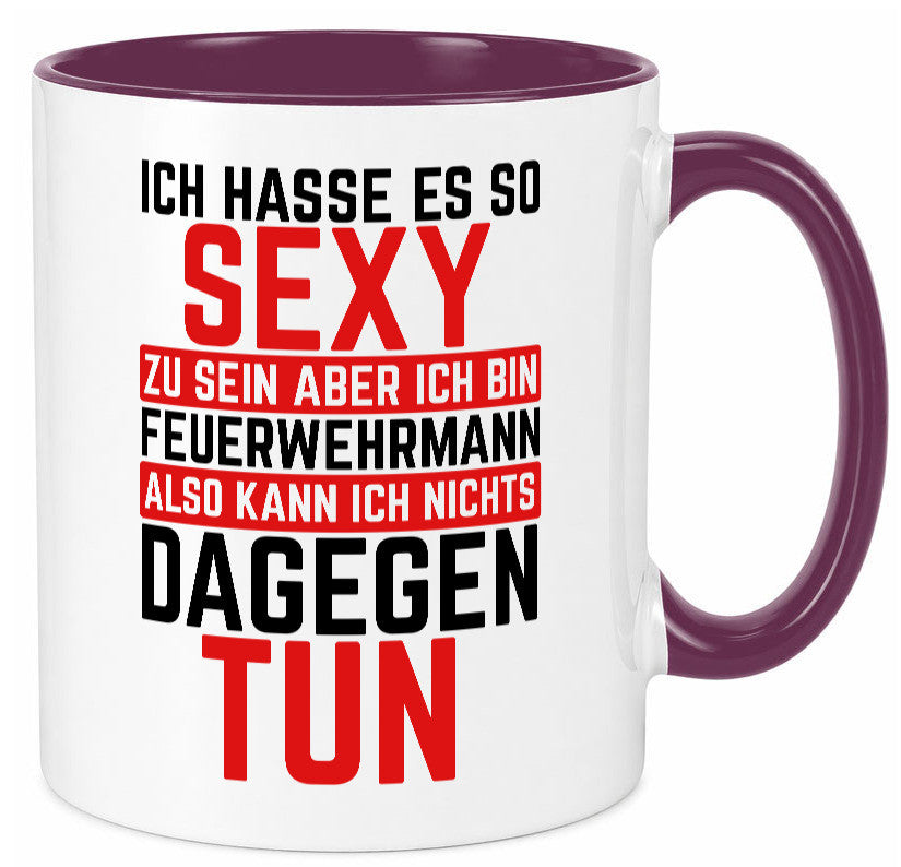 Sexy Feuerwehrmann | Helden Flammen Brandeinsatz lustig Humor Geschenkidee Tasse