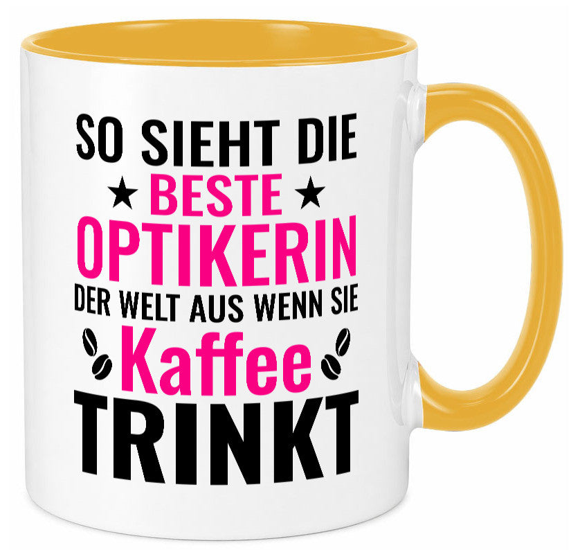 Kaffee trinkt: Optikerin | Augenoptik Geschenkidee Humor Tasse