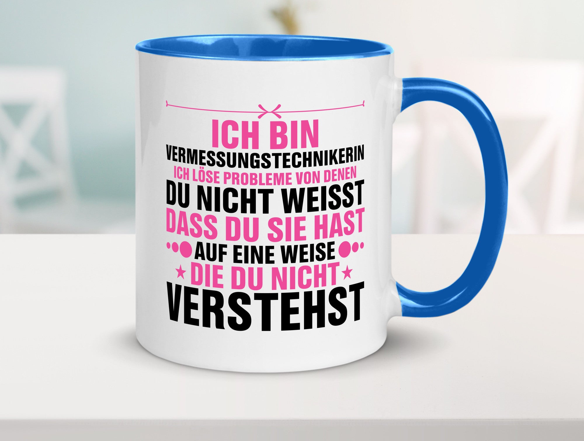 Löse Probleme: Vermessungstechnikerin | Techniker Geschenkidee Humor Tasse