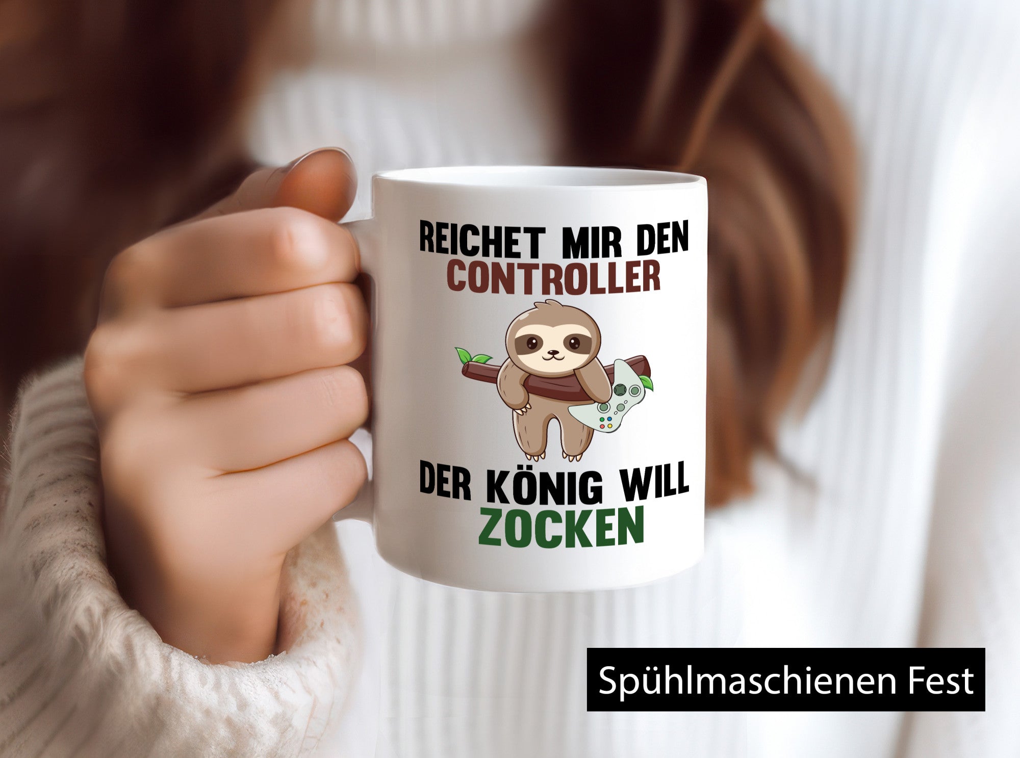 Der gamer will Zocken | Faultier Zocker Geschenkidee Tierliebhaber Humor Tasse