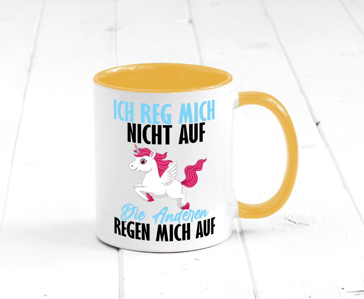 Ich reg mich nicht auf lustiger Spruch Geschenk Humor Geschenkidee Tasse