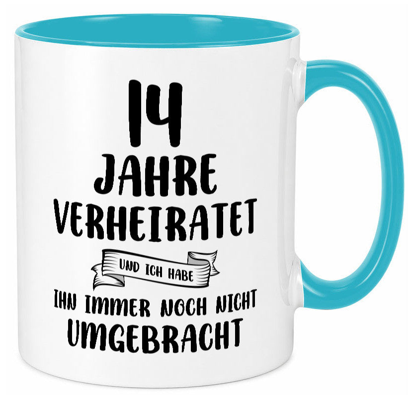 14 Jahre Verheiratet, immer noch am Leben! lustig Humor Geschenkidee Geschenk Tasse