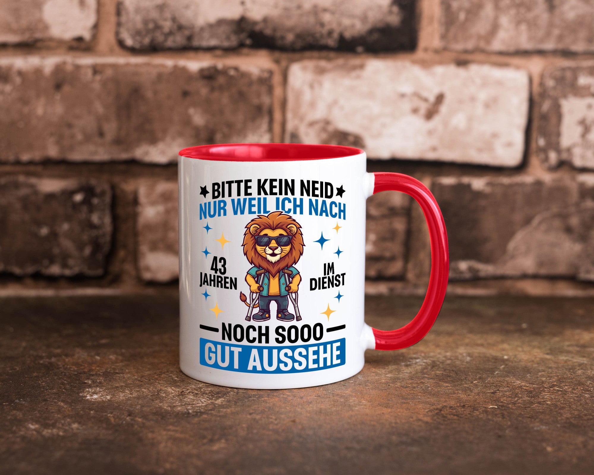 43 Jahre im Dienst | Arbeitsjubiläum Arbeit Geschenk Kollegen Büro lustiger